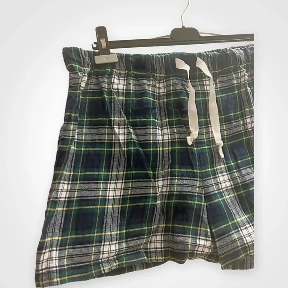 ⬇️🇨🇦👌*EUC* KNIX | XL | Green plaid flannel PJ shorts - elastic waistband - Picture 7 of 16